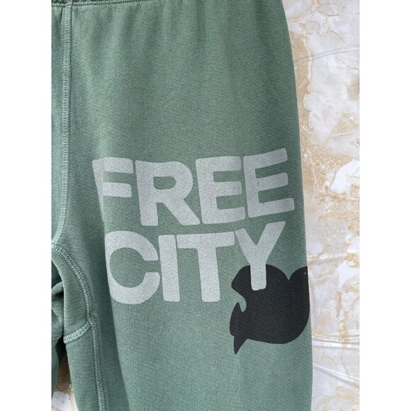 “Free City  ‘FLOW’ French Terry Logo Sweatpants – Small, Olive Green - Picture 2 of 10